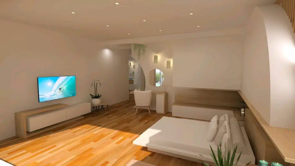 Peinture intérieure – Rénovation & décoration pour vos murs et plafonds 4 Peinture murale intérieure dans un salon à Ézanville – finition satinée