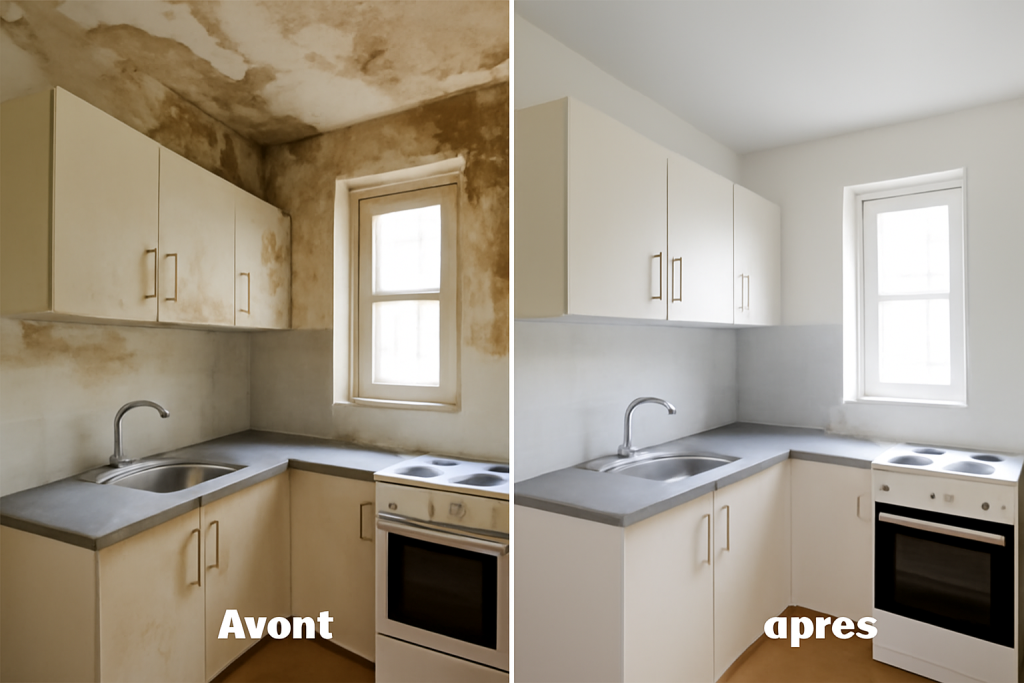 Peinture Après Dégât des Eaux dans le Val-d'Oise et Île-de-France 5 Rénovation de cuisine après dégâts d'eau à Montmorency