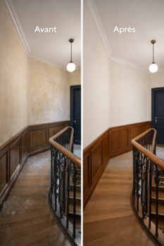 Entreprise de peinture à Paris 14 (75014) – Rénovation & finitions durables 6 rénovation cage d’escalier copropriété Paris 14