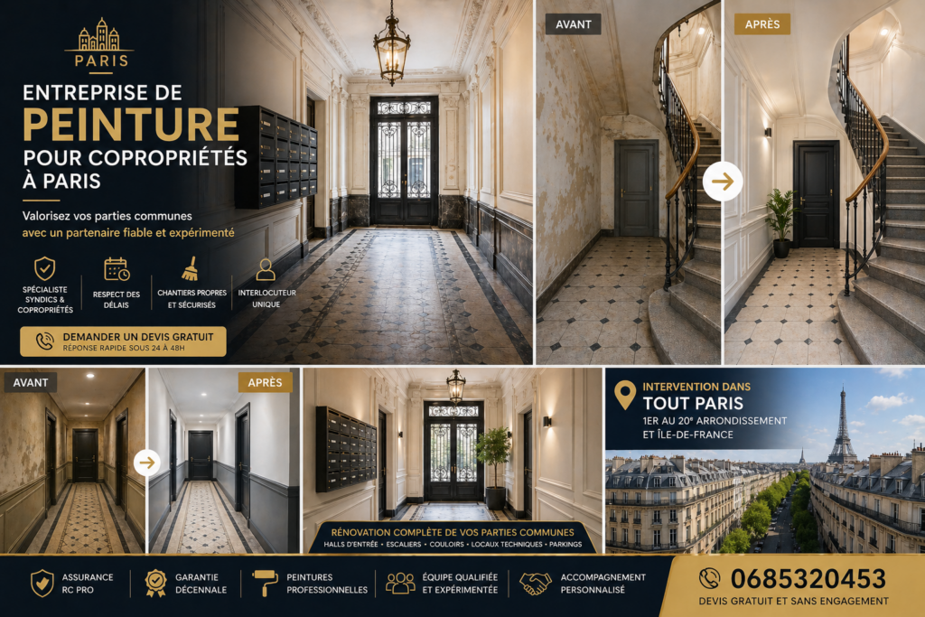 Peinture cage d’escalier Paris & Île-de-France– Devis gratuit 48h 1 Peinture cage d’escalier Paris & Île-de-France