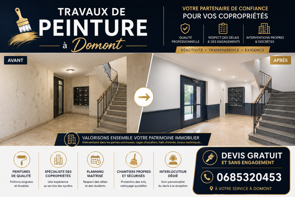 Entreprise de peinture pour copropriétés dans le Val-d’Oise (95) – Devis rapide sous 24h 1 peinture-copropriete-val-doise